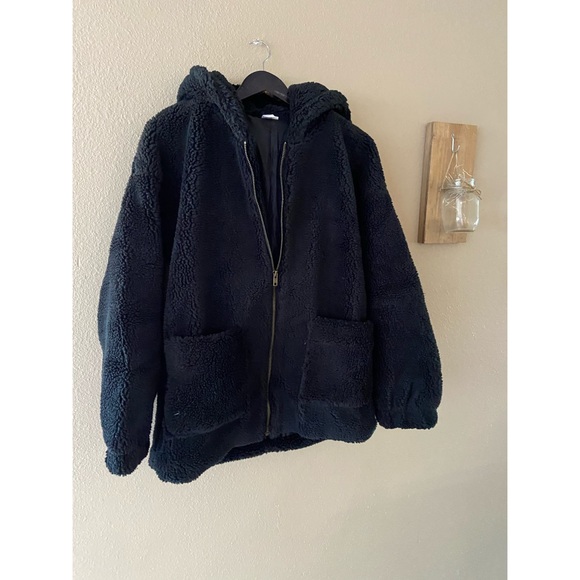 Oversized teddy zip up coat - Picture 6 of 8